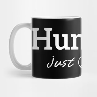 Human...just being peace white letters Mug